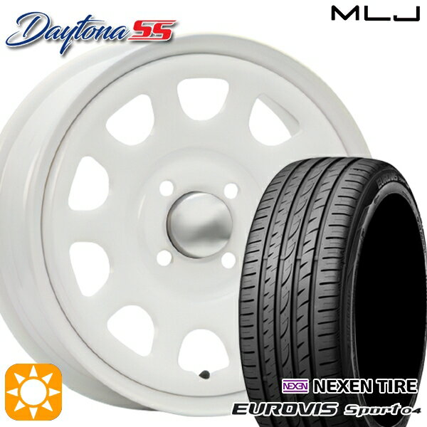 【取付対象】165/60R14 75H ロードストーン ユーロビズ Sport 04 MLJ デイトナ SS オールホワイト 14インチ 5.0J 4H100 サマータイヤホイールセット
