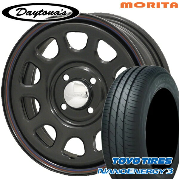 【取付対象】エブリィワゴン 165/60R14 75H トーヨー ナノエナジー3 MRT デイトナS ブラック 14インチ 5.0J 4H100 サマータイヤホイールセット