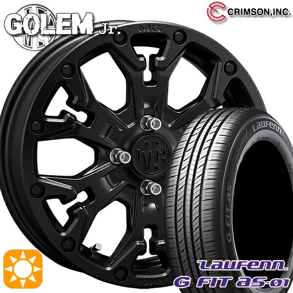 【取付対象】195/55R16 87V ラウフェン G FIT as-01 LH42 クリムソン MG ゴーレムJr. マットブラック 16インチ 6.0J 4H100 +38 サマータイヤホイールセット