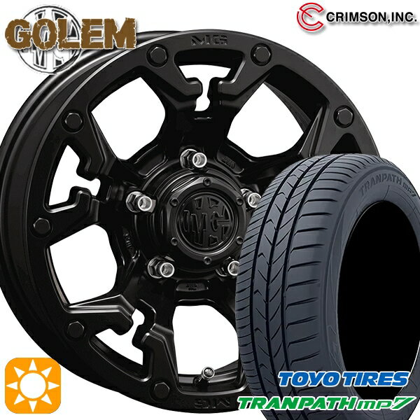 【取付対象】215/60R16 95H トーヨー トランパス mp7 クリムソン MG ゴーレム マットブラック 16インチ 7.0J 5H114.3 サマータイヤホイールセット