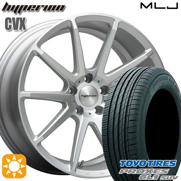 【取付対象】ヴェゼル レガシィ 225/60R18 100H トーヨー プロクセス CL1 SUV MLJ ハイペリオン CVX セミグロスポリッシュ/シルバー 18インチ 8.0J 5H114.3 サマータイヤホイールセット
