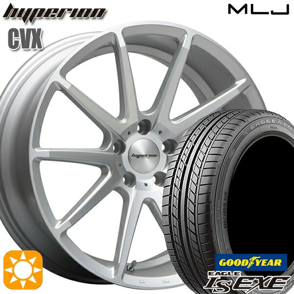 【取付対象】ノア ヴォクシー 215/35R19 85W XL グッドイヤー イーグル LSEXE MLJ ハイペリオン CVX セミグロスポリッシュ/シルバー 19インチ 8.5J 5H114.3 サマータイヤホイールセット