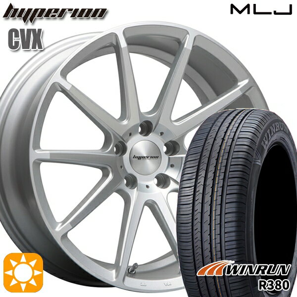 【取付対象】マツダ6 エクストレイル 225/60R18 104V XL ウィンラン R380 MLJ ハイペリオン CVX セミグロスポリッシュ/シルバー 18インチ 8.0J 5H114.3 サマータイヤホイールセット