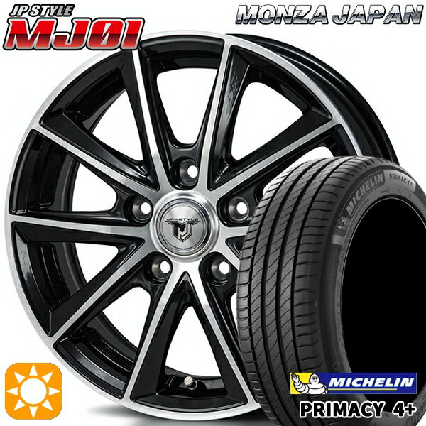 【取付対象】エルグランド クロスロード 215/65R16 98H ミシュラン プライマシー4プラス モンツァ JPスタイル MJ01 ブラックメタリックポリッシュ 16インチ 6.5J 5H114.3 サマータイヤホイールセット