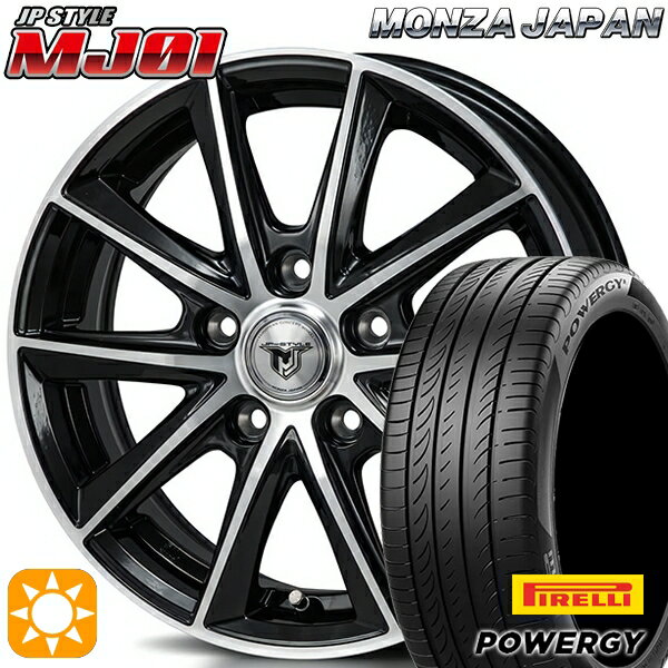 【取付対象】ヴェゼル オデッセイ 215/60R16 95H ピレリ パワジー モンツァ JPスタイル MJ01 ブラックメタリックポリッシュ 16インチ 6.5J 5H114.3 サマータイヤホイールセット