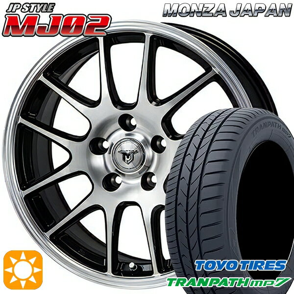 【取付対象】205/65R15 94H トーヨー トランパス mp7 モンツァ JPスタイル MJ02 ブラックメタリックポリッシュ 15インチ 6.0J 5H114.3 サマータイヤホイールセット