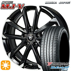 【取付対象】215/45R17 91W XL ヨコハマ ブルーアースGT AE51 モンツァ JPスタイル MJ-V ブラックメタリック/ポリッシュ 17インチ 7.0J 5H114.3 サマータイヤホイールセット