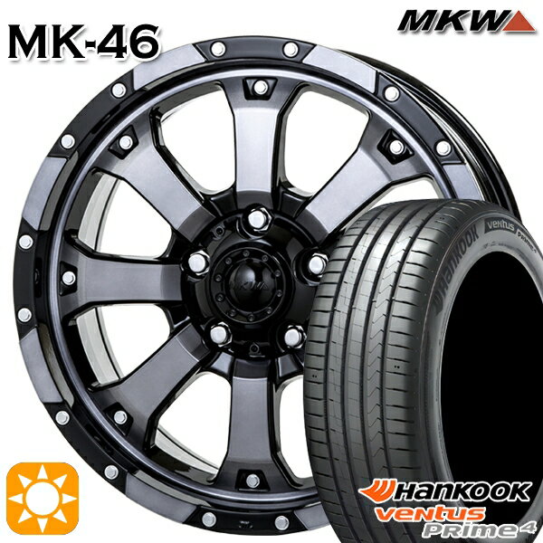 【取付対象】プリウスα ストリーム 205/60R16 96V XL ハンコック veNtus PRime4 K135 MKW MK-46 ダイヤカットグラファイトクリア 16インチ 7.0J 5H114.3 サマータイヤホイールセット