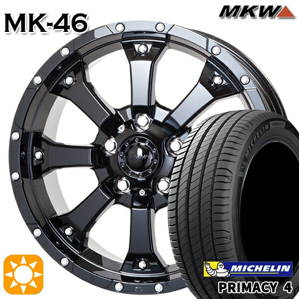 【取付対象】205/55R16 91W ミシュラン プライマシー4 MKW MK-46 グロスブラック 16インチ 7.0J 5H114.3 サマータイヤホイールセット