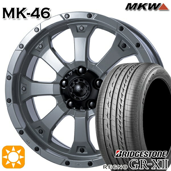 【取付対象】215/45R17 91W XL ブリヂストン レグノ GRX2 MKW MK-46 ヘルキャット 17インチ 7.5J 5H114.3 サマータイヤホイールセット