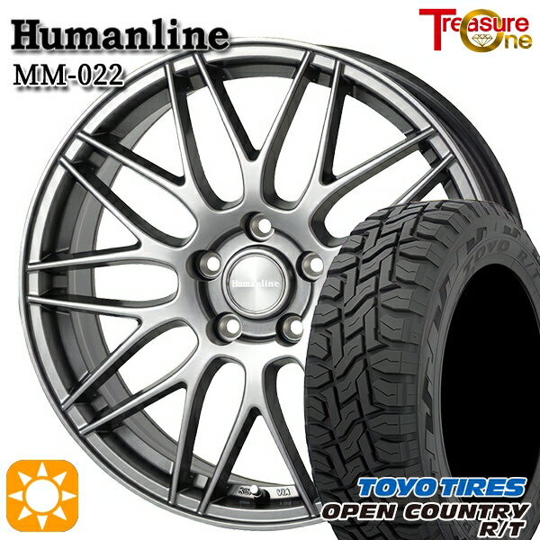 【取付対象】デリカD5 215/70R16 100Q トーヨー オープンカントリー R/T トレジャーワン ヒューマンライン MM022 ダークグレー 16インチ 6.5J 5H114.3 サマータイヤホイールセット