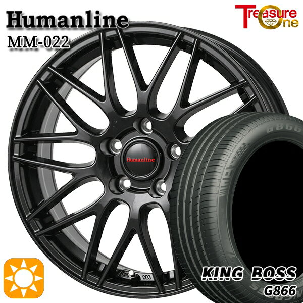 【取付対象】アクセラ アテンザ 215/45R18 93W XL キングボス G866 トレジャーワン ヒューマンライン MM022 ブラック 18インチ 7.5J 5H114.3 サマータイヤホイールセット