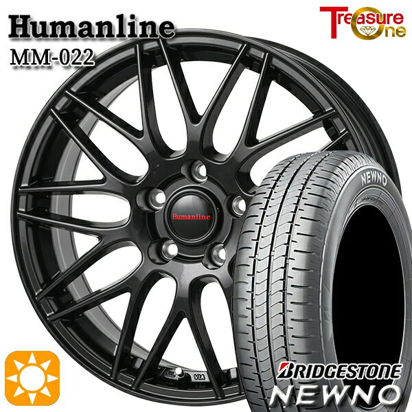 【取付対象】リーフ レヴォーグ 215/50R17 91V ブリヂストン ニューノ トレジャーワン ヒューマンライン MM022 ブラック 17インチ 7.0J 5H114.3 サマータイヤホイールセット
