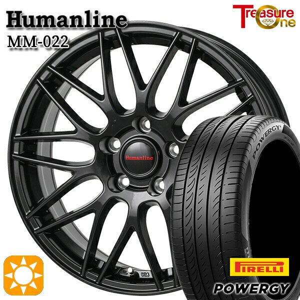 【取付対象】30/50プリウス カローラ 195/65R15 91V ピレリ パワジー トレジャーワン ヒューマンライン MM022 ブラック 15インチ 6.0J 5H100 サマータイヤホイールセット