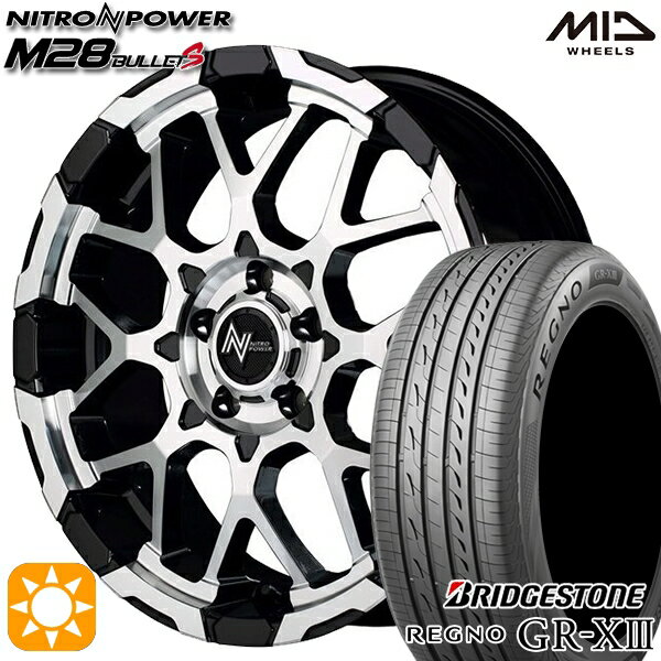 【取付対象】20/30系アルファード ヴェルファイア 235/50R18 101V XL ブリヂストン レグノ GR-X3 MID ナイトロパワー M28バレットS ブラック/ミラーカット 18インチ 7.0J 5H114.3 サマータイヤホイールセット