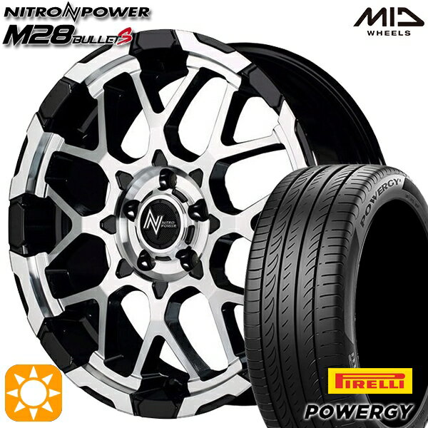 【取付対象】225/45R18 95W XL ピレリ パワジー MID ナイトロパワー M28バレットS ブラック/ミラーカット 18インチ 7.0J 5H114.3 サマータイヤホイールセット