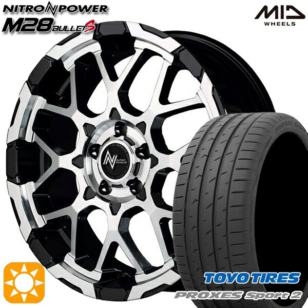 【取付対象】アクセラ アテンザ 215/45R18 93Y XL トーヨー プロクセススポーツ2 MID ナイトロパワー M28バレットS ブラック/ミラーカット 18インチ 7.0J 5H114.3 サマータイヤホイールセット