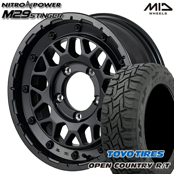 【取付対象】215/70R16 100Q トーヨー オープンカントリー R/T MID ナイトロパワー M29 スティンガー バレルブラック 16インチ 5.5J 5H139.7 サマータイヤホイールセット