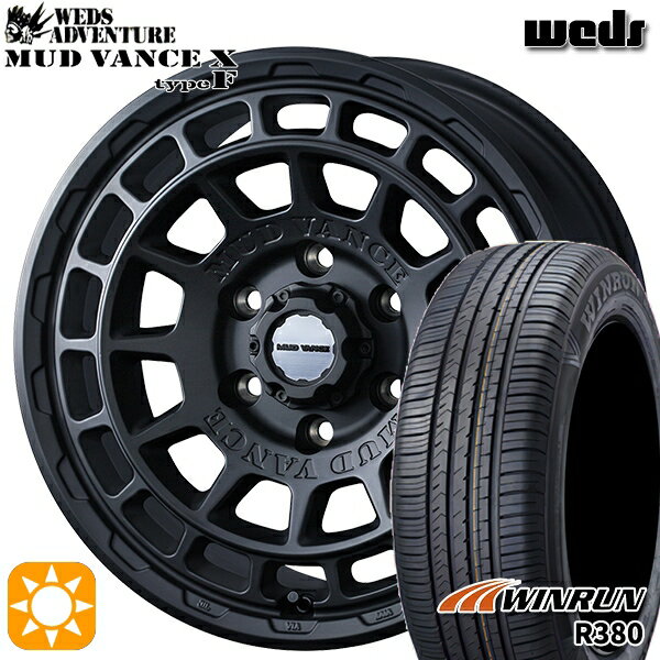 【取付対象】エルグランド クロスロード 215/65R16 98H ウィンラン R380 Weds マッドヴァンス X タイプF フルマットブラック 16インチ 7.0J 5H114.3 サマータイヤホイールセット