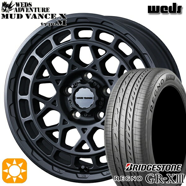 【取付対象】エスティマ ヤリスクロス 215/60R16 95V ブリヂストン レグノ GR-X3 Weds マッドヴァンス X タイプM フルマットブラック 16インチ 7.0J 5H114.3 サマータイヤホイールセット