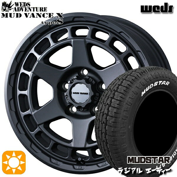 【取付対象】エルグランド クロスロード 215/65R16 109/107L マッドスター ラジアル A/T ホワイトレター Weds マッドヴァンス X タイプS フルマットブラック 16インチ 7.0J 5H114.3 サマータイヤホイールセット