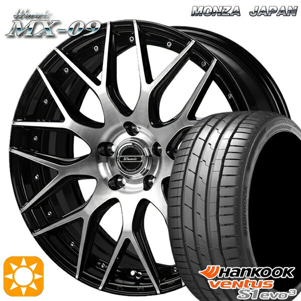【取付対象】225/35R19 88Y XL ハンコック veNtus S1 evo3 K127 モンツァ ワーウィック MX-09 ブラックポリッシュ 19インチ 8.0J 5H114.3 サマータイヤホイールセット