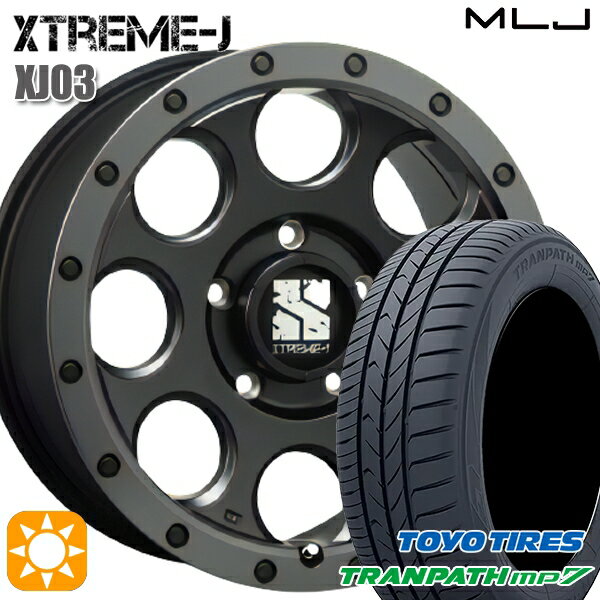 215/60R16 95H トーヨー トランパス mp7 MLJ エクストリームJ XJ03 フラットブラック/スモークフランジ 16インチ 7.0J 5H114.3 サマータイヤホイールセット