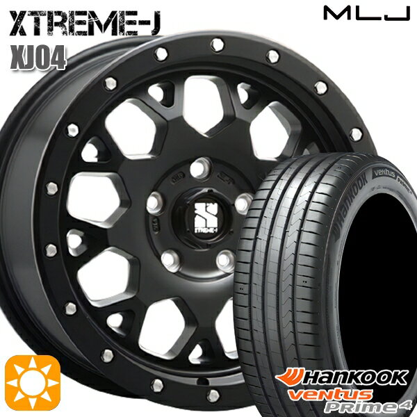 【取付対象】225/60R17 99V ハンコック veNtus PRime4 K135A MLJ エクストリームJ XJ04 サテンブラック 17インチ 7.0J 5H114.3 サマータイヤホイールセット