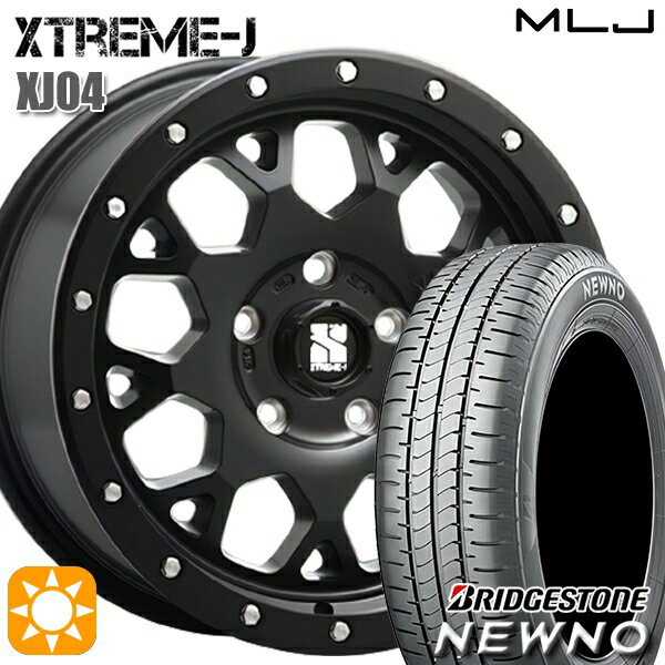 【取付対象】215/60R17 96H ブリヂストン ニューノ MLJ エクストリームJ XJ04 サテンブラック 17インチ 7.0J 5H114.3 サマータイヤホイールセット