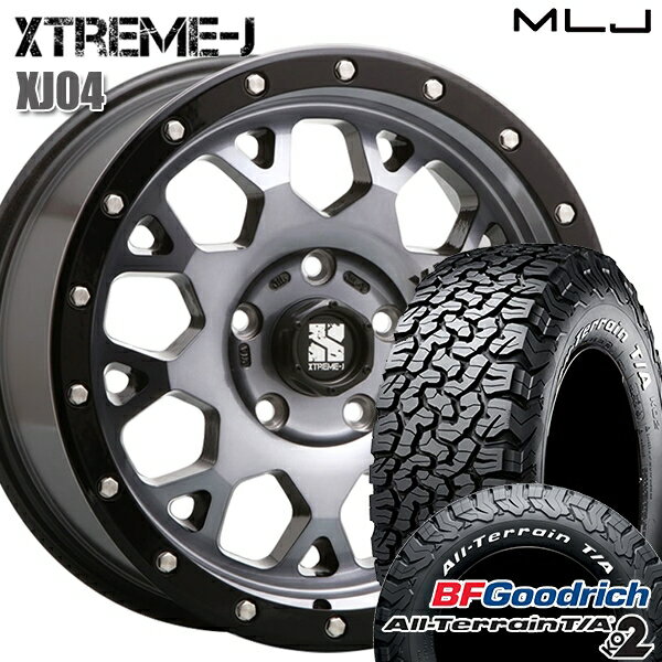 LT215/70R16 100/97R RWL BFグッドリッチ オールテレーン T/A KO2 MLJ エクストリームJ XJ04 グロスブラックマシーン/スモーククリア 16インチ 7.0J 5H114.3 サマータイヤホイールセット