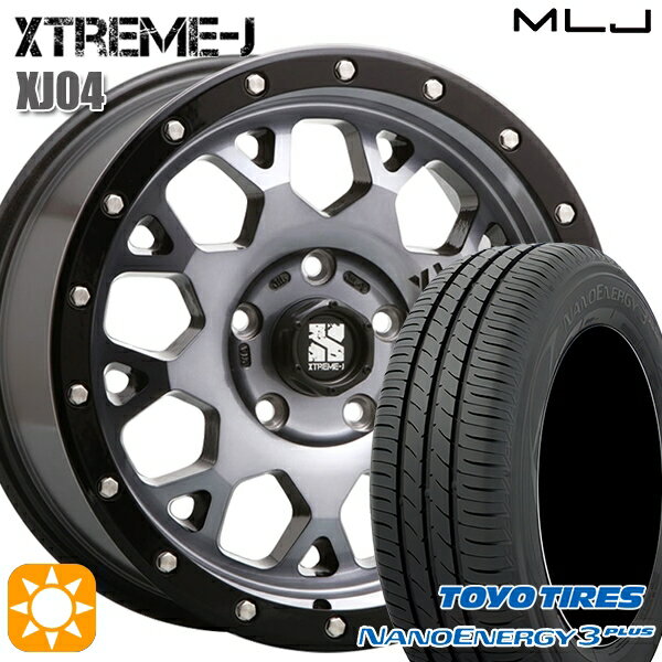 【取付対象】215/60R16 95H トーヨー ナノエナジー3プラス MLJ エクストリームJ XJ04 グロスブラックマシーン/スモーククリア 16インチ 7.0J 5H114.3 サマータイヤホイールセット