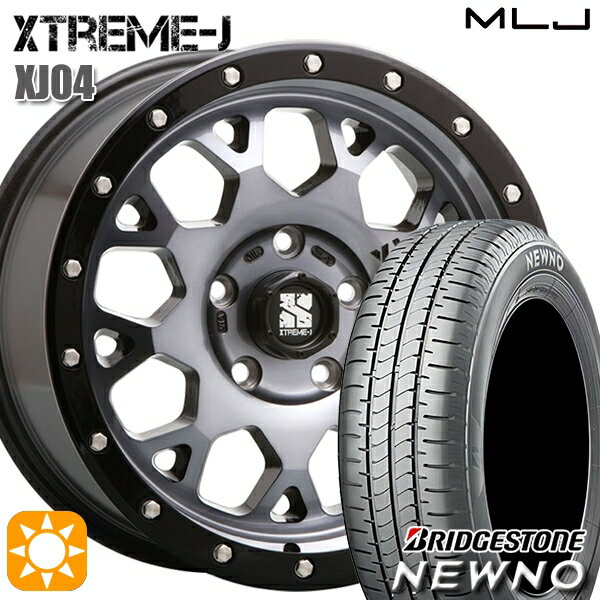 【取付対象】215/60R16 95H ブリヂストン ニューノ MLJ エクストリームJ XJ04 グロスブラックマシーン/スモーククリア 16インチ 7.0J 5H114.3 サマータイヤホイールセット