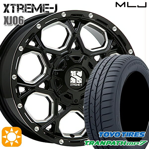 【取付対象】215/55R17 94V トーヨー トランパス mp7 MLJ エクストリームJ XJ06 グロスブラックミルド 17インチ 7.0J 5H100 サマータイヤホイールセット