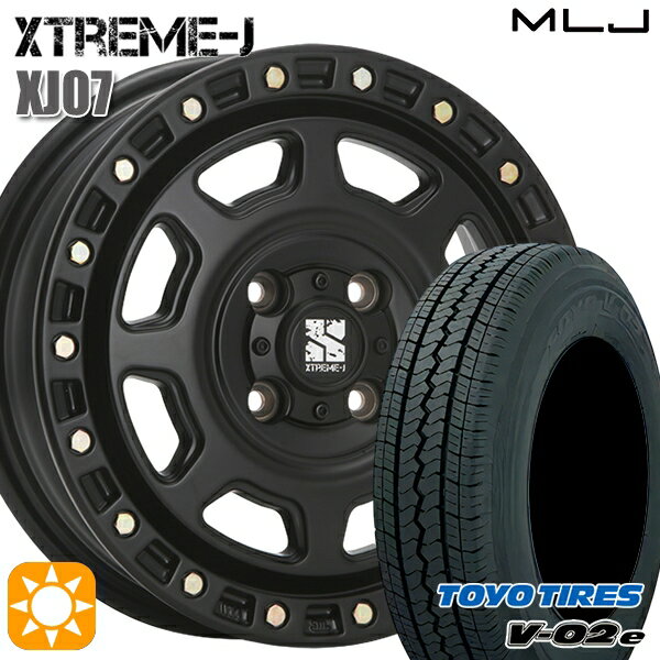 【取付対象】軽トラ 145/80R12 80/78N トーヨー V02E V-02E MLJ エクストリームJ XJ07 サテンブラック 12インチ 4.0J 4H100 サマータイヤホイールセット