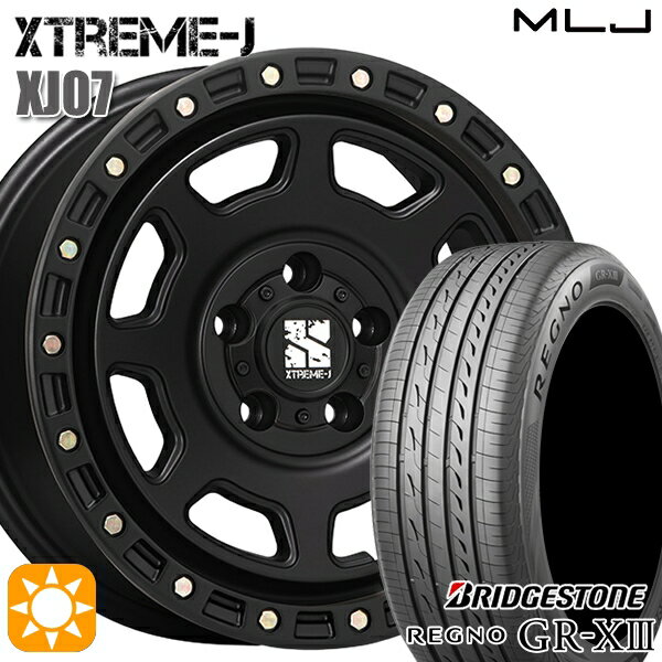 【取付対象】エスティマ ヤリスクロス 215/60R16 95V ブリヂストン レグノ GR-X3 MLJ エクストリームJ XJ07 サテンブラック 16インチ 7.0J 5H114.3 サマータイヤホイールセット