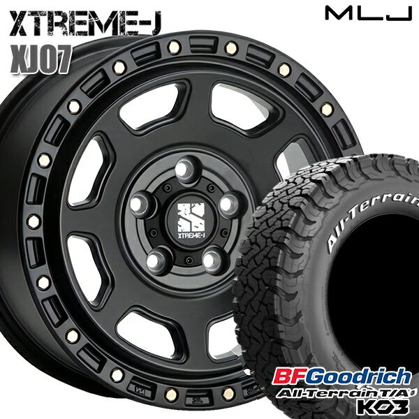 【取付対象】JEEPラングラー 265/65R17 116/113S RWL BFグッドリッチ オールテレーン T/A KO3 MLJ エクストリームJ XJ07 サテンブラック 17インチ 8.0J 5H127 サマータイヤホイールセット
