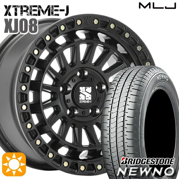 【取付対象】エスティマ ヤリスクロス 215/60R16 95H ブリヂストン ニューノ MLJ エクストリームJ XJ08 サテンブラック 16インチ 7.0J 5H114.3 サマータイヤホイールセット