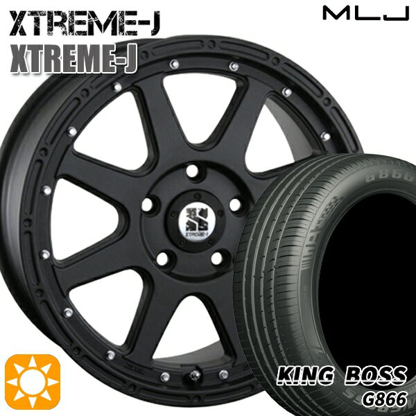 【取付対象】225/50R18 99W XL キングボス G866 MLJ エクストリームJ フラットブラック 18インチ 8.0J 5H114.3 サマータイヤホイールセット