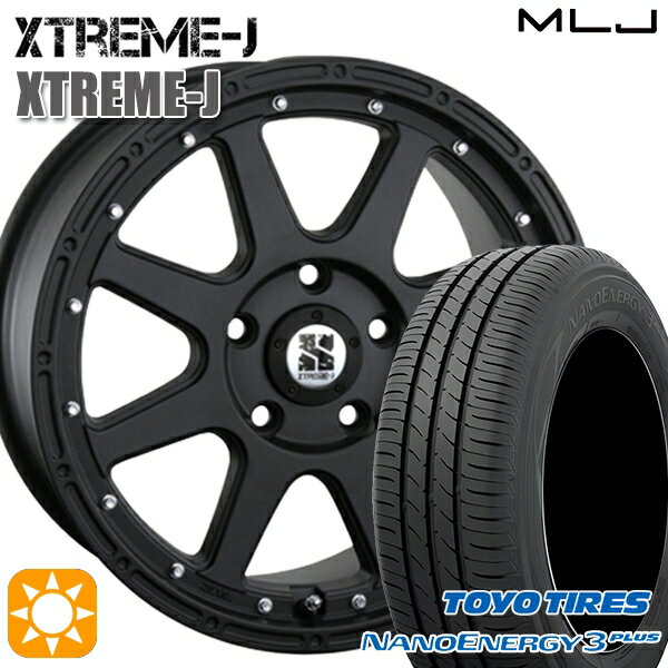 【取付対象】ヤリスクロス 205/65R16 95H トーヨー ナノエナジー3プラス MLJ エクストリームJ フラットブラック 16インチ 7.0J 5H114.3 サマータイヤホイールセット