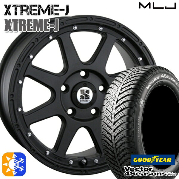 ヴェゼル オデッセイ 215/60R16 95H グッドイヤー ベクター フォーシーズンズ MLJ エクストリームJ 16インチ 7.0J 5H114.3 フラットブラック オールシーズンタイヤホイールセット