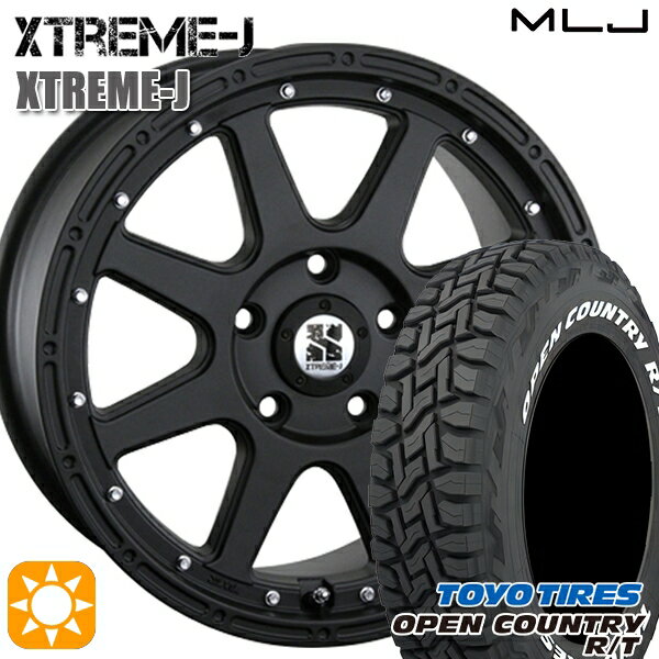 【取付対象】JEEPラングラー 285/70R17 116/113Q トーヨー オープンカントリー R/T ホワイトレター MLJ エクストリームJ フラットブラック 17インチ 7.5J 5H127 サマータイヤホイールセット