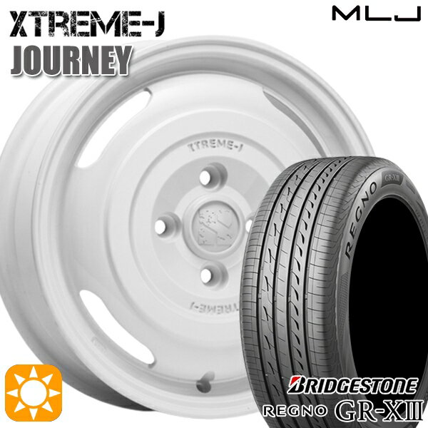 【取付対象】155/65R14 75H ブリヂストン レグノ GR-X3 MLJ エクストリームJ ジャーニー グロスホワイト 14インチ 4.5J 4H100 サマータイヤホイールセット