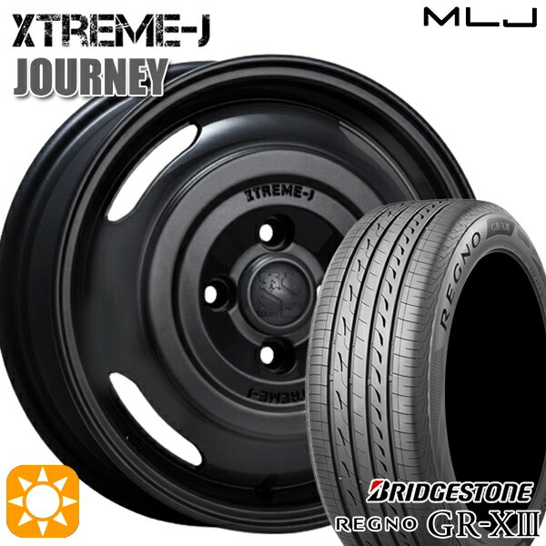 【取付対象】155/65R14 75H ブリヂストン レグノ GR-X3 MLJ エクストリームJ ジャーニー サテンブラック 14インチ 4.5J 4H100 サマータイヤホイールセット