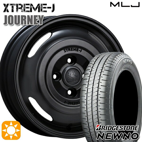 【取付対象】165/60R14 75H ブリヂストン ニューノ MLJ エクストリームJ ジャーニー サテンブラック 14インチ 4.5J 4H100 サマータイヤホイールセット