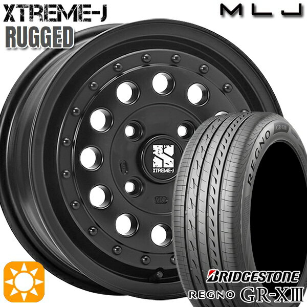 【取付対象】165/55R14 72V ブリヂストン レグノ GR-X3 MLJ エクストリームJ ラギッド サテンブラック 14インチ 5.0J 4H100 サマータイヤホイールセット