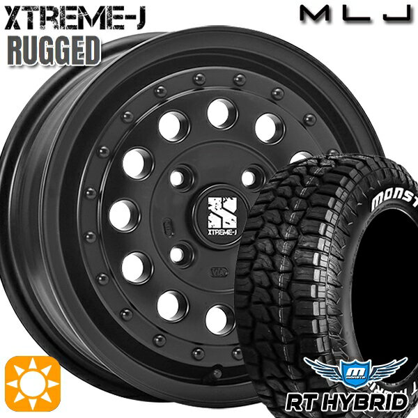 【取付対象】155/65R14 81S XL RWL モンスタ RTハイブリッド MLJ エクストリームJ ラギッド サテンブラック 14インチ 5.0J 4H100 サマータイヤホイールセット