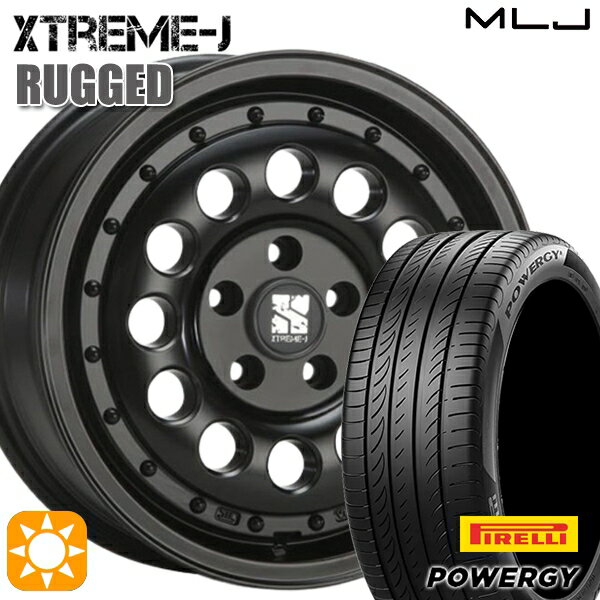 【取付対象】エスティマ ヤリスクロス 215/60R16 95H ピレリ パワジー MLJ エクストリームJ ラギッド サテンブラック 16インチ 6.5J 5H114.3 サマータイヤホイールセット