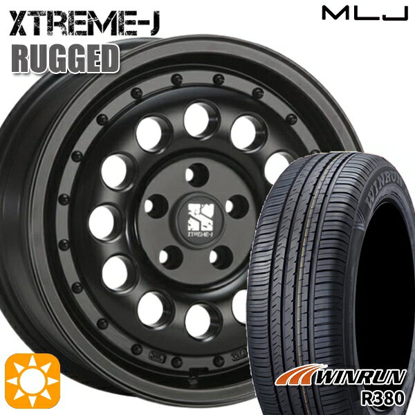 【取付対象】エスティマ ヤリスクロス 215/60R16 95H ウィンラン R380 MLJ エクストリームJ ラギッド サテンブラック 16インチ 6.5J 5H114.3 サマータイヤホイールセット