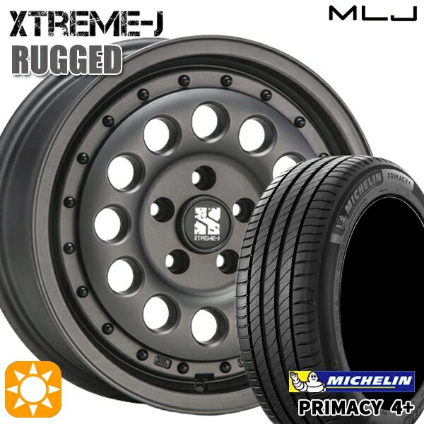 【取付対象】エスティマ ヤリスクロス 215/60R16 95H ミシュラン プライマシー4プラス MLJ エクストリームJ ラギッド ガンブラック 16インチ 6.5J 5H114.3 サマータイヤホイールセット