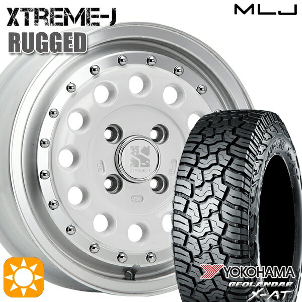 【取付対象】175/80R14 99/98N LT ヨコハマ ジオランダーX-AT G016 MLJ エクストリームJ ラギッド ホワイトポリッシュ 14インチ 5.0J 5H114.3 サマータイヤホイールセット